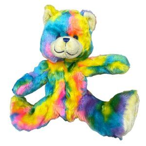 Noah's Ark Animal Workshop Rainbow Tie-Dye Teddy Bear Plush Stuffed Toy 15" READ